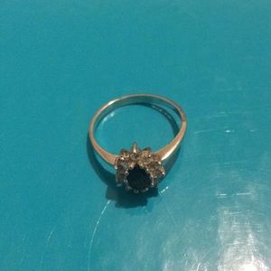 Silver rings 9.25 CZ blue sapphire size 9